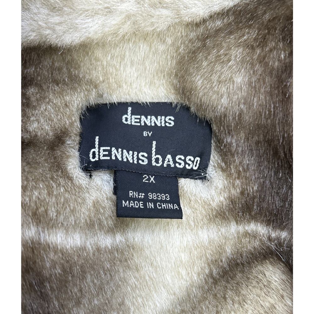 Dennis by Dennis Basso Women's Reversible Faux Fur & Suede Button Coat 2XL Brown - Picture 4 of 9